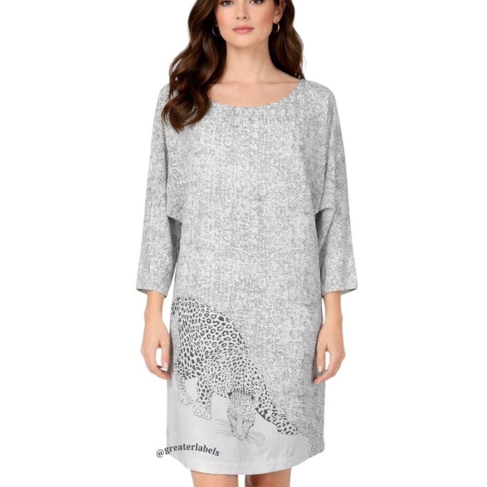 Joie Leopard Wildcat Print Lightweight Silk Shift Dress Size M